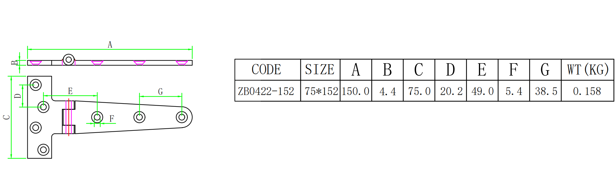 ZB0422size