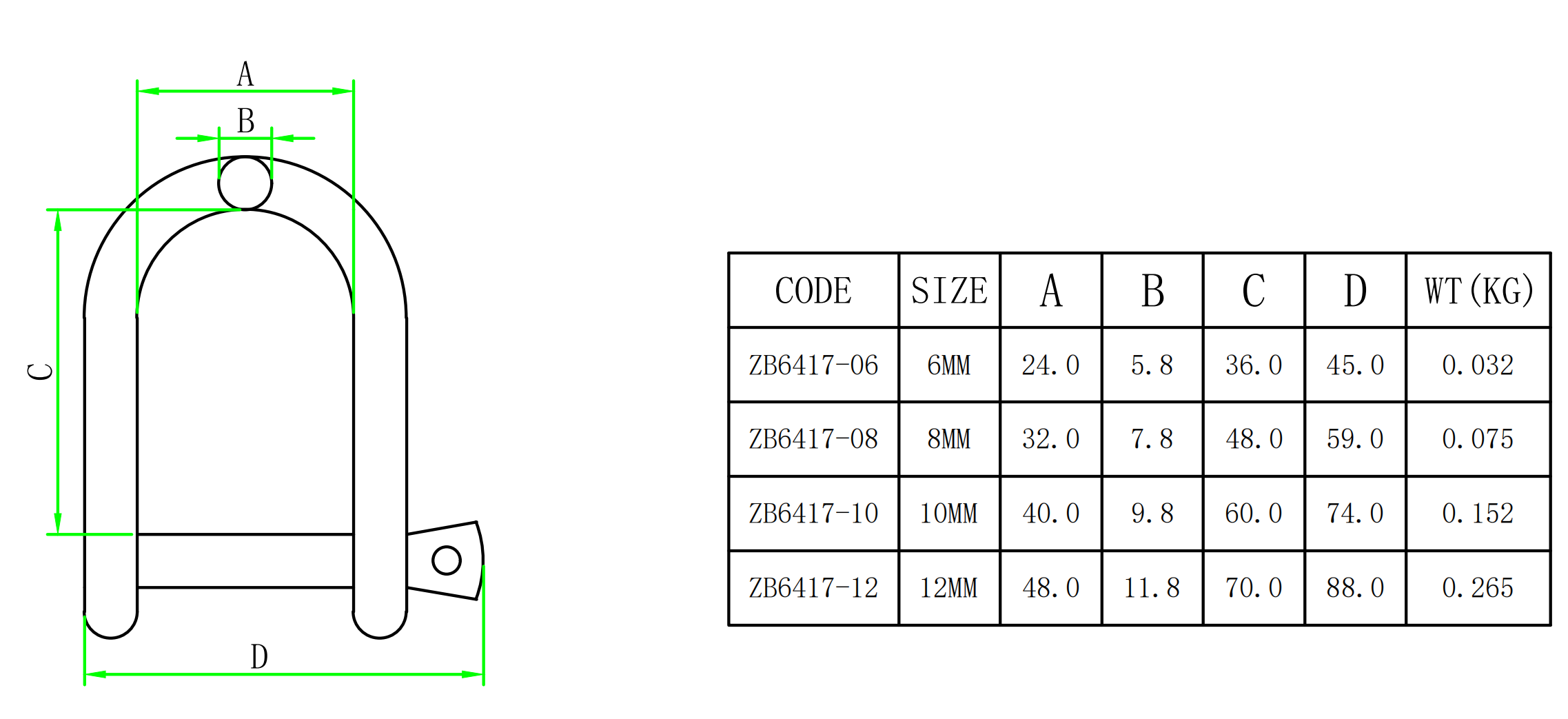 ZB6417 size