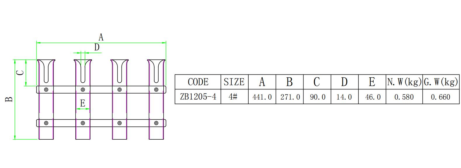 ZB1205-4 size