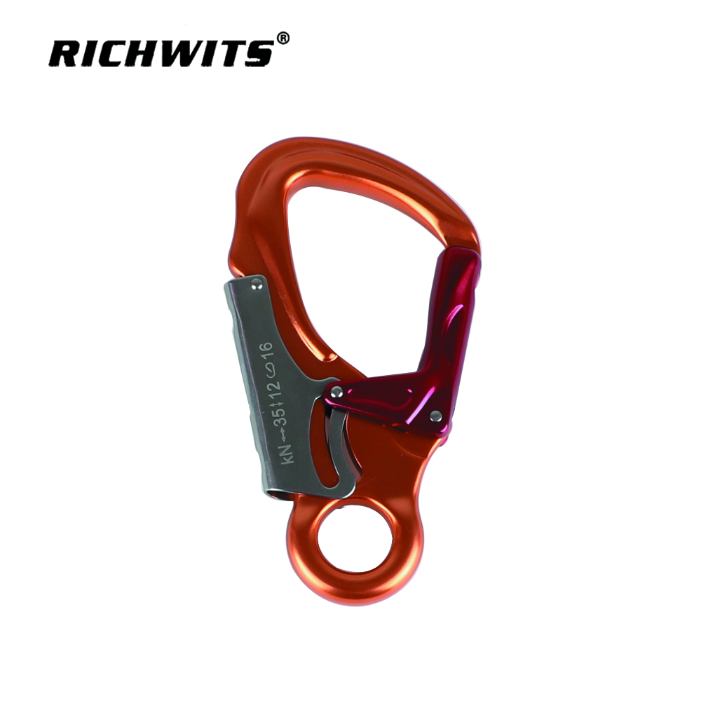Metal Outdoor 7075D Automatichook Aviation Aluminum Rock Climbing Small-mesh Hook Fixing Device Carabiner Hook73*140