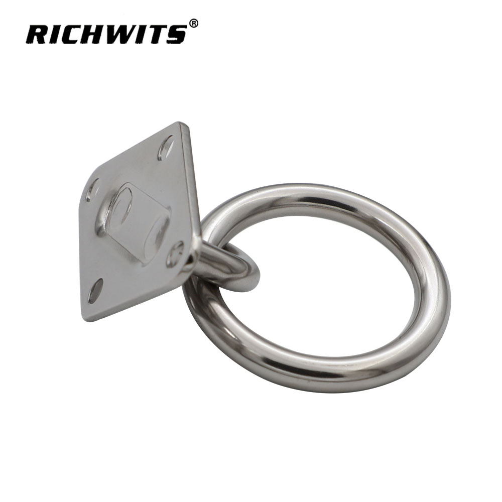 Yacht Boat Parts Accessories Marine Grade Stainless Steel Diamond Pad Eye with Ring