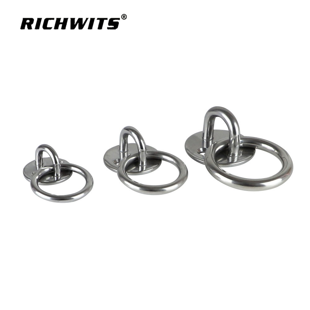 Rigging Hardware Stainless Steel Marine Grade Hardware Wall Mounted Welded Ring Round Pad Eye Plate with Ring