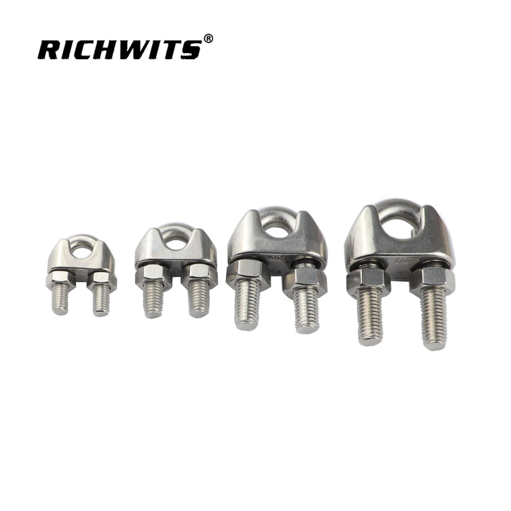 Stainless Steel 304/316 Wire Rope Cross Clip Din741 Wire Rope Saddle Clamp Wire Cable Clamp