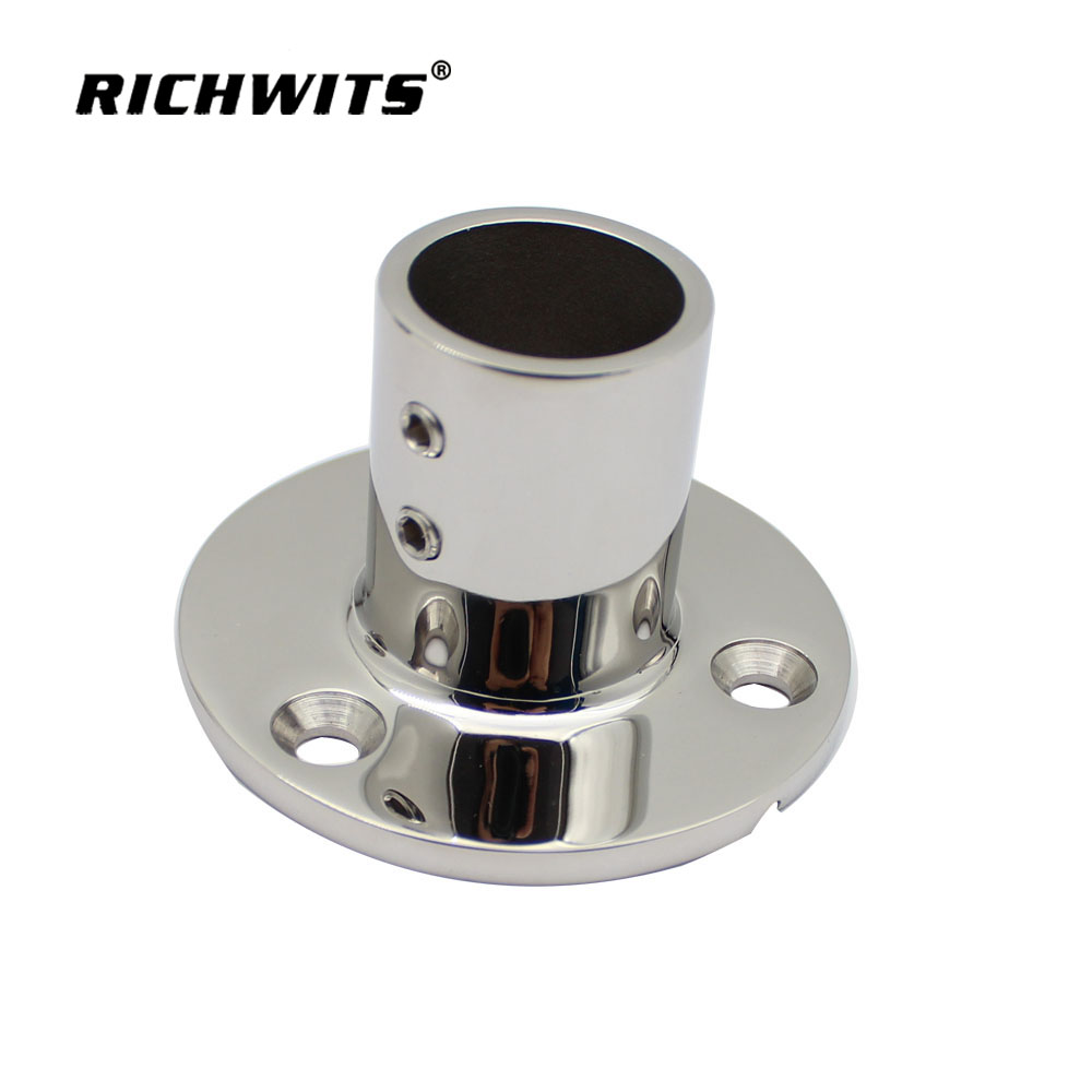  316 Stainless Steel Marine Hardware 90 Degree Round Rail Base for Ship Yacht