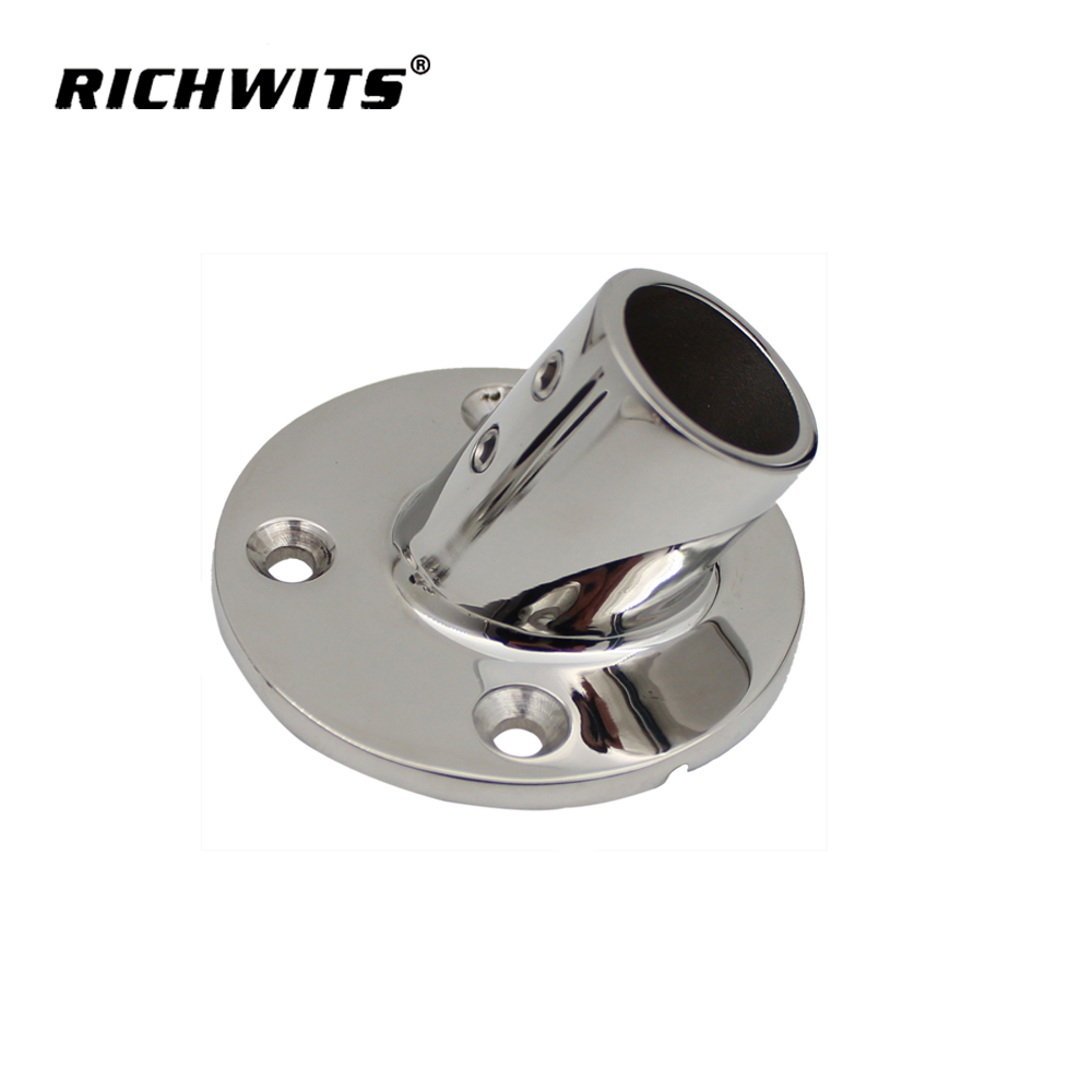  Marine Hardware Accessories 60 Degree Round Rail Base 316 Stainless Steel 