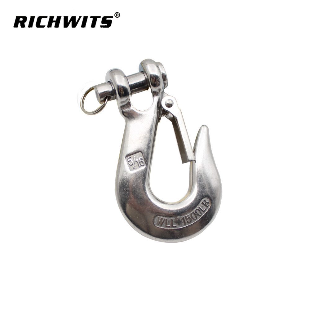 Stainless Steel Lifting Crane Hooks With Safety Locking Towing Winch Hook