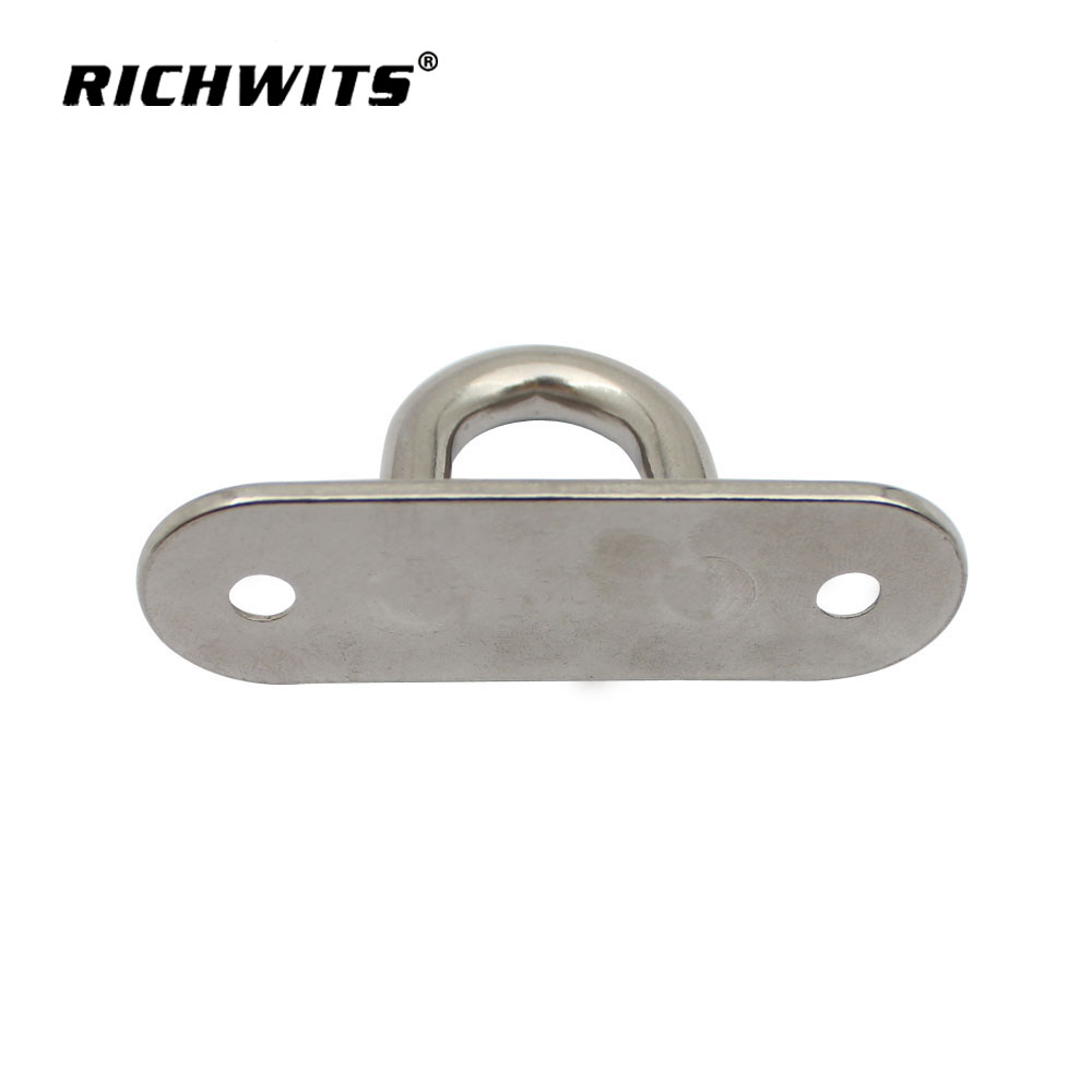 Stainless Steel Oblong Pad Eye Oval Eye Plat Ceiling Hook Ring Hooks Strip Type Eye Plate Wall Mount Hanging Hardware