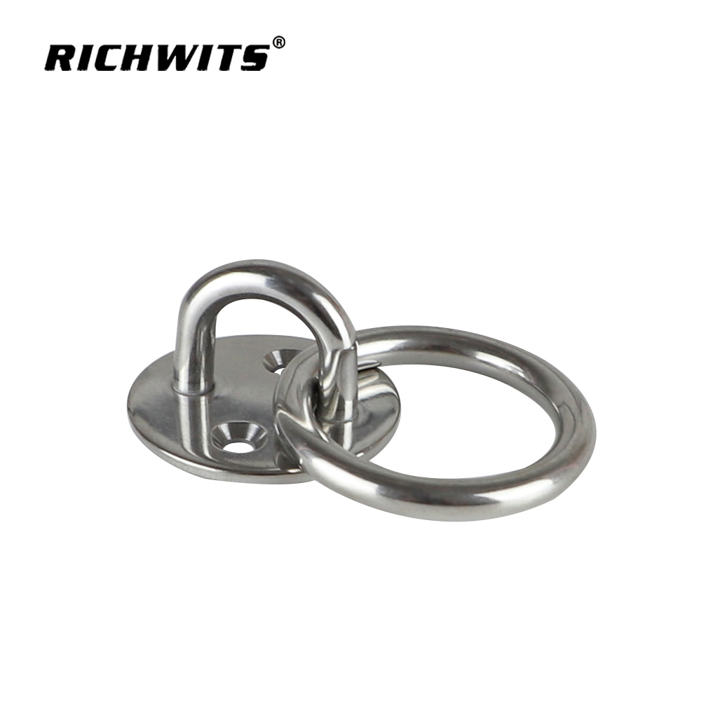 Rigging Hardware Stainless Steel Marine Grade Hardware Wall Mounted Welded Ring Round Pad Eye Plate with Ring