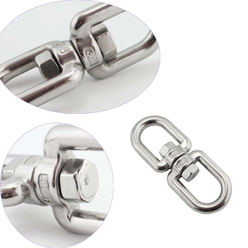 Stainless Steel Ringing Link Chain Swivel Ring Eye Swivel Hook Eye and Eye 360 Swivel