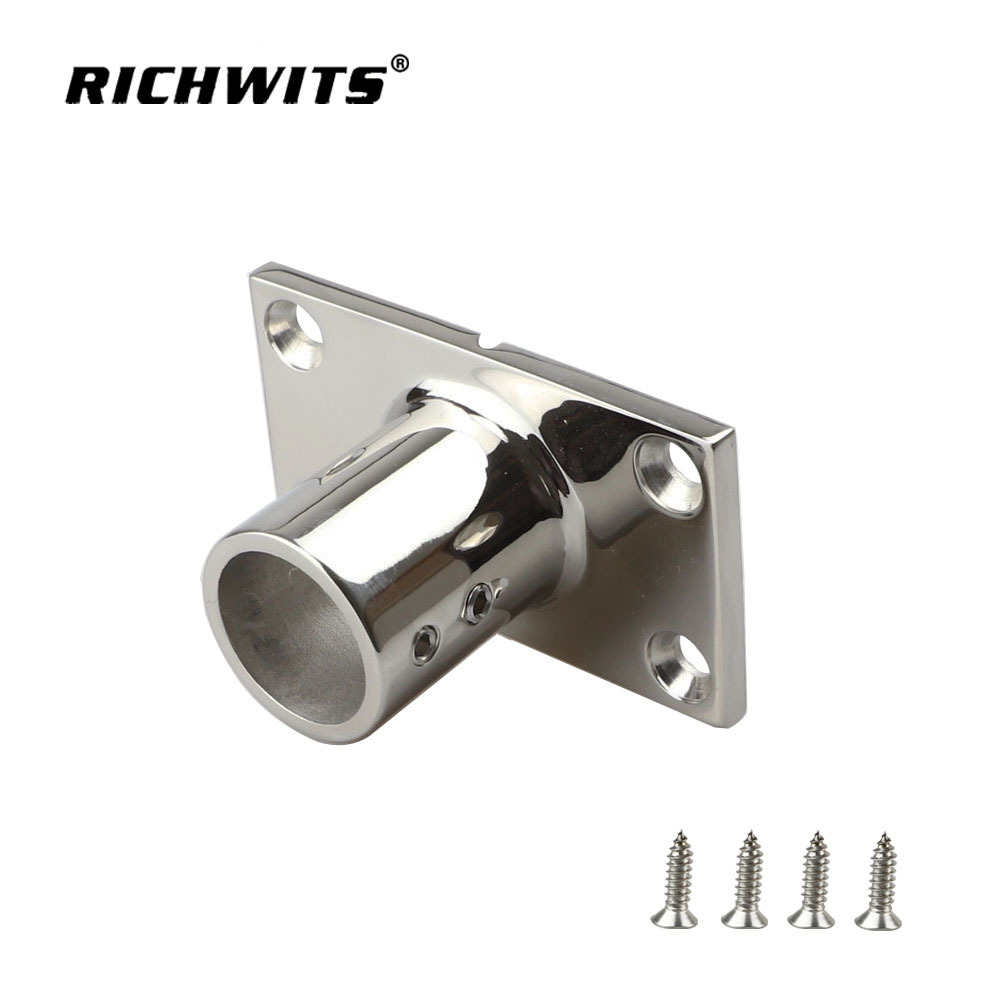  Marine Hardware Accessories Stainless Steel 316 90 Degree Rectangular Rail Base for Boat Yacht 