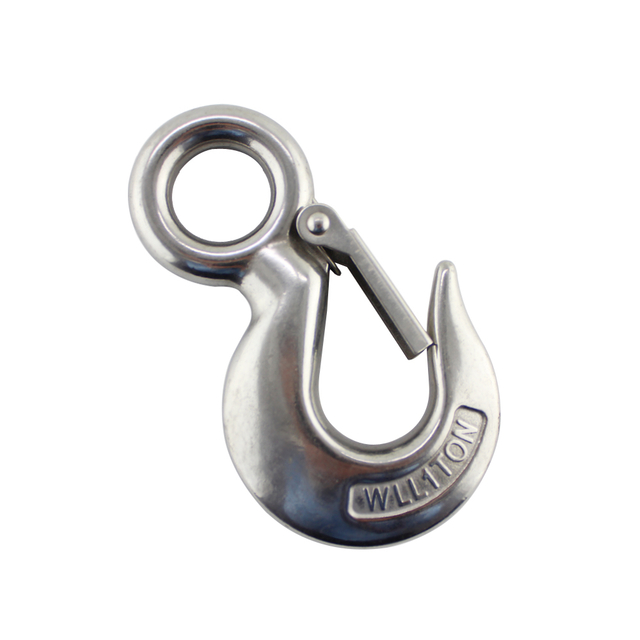 Stainless Steel Wall Heavy Duty Crane Hook Safety Latch Block Hook