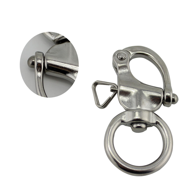 Outdoor Hardware Round Swivel Snap Shackle Stainless Steel 316 Shackle 
