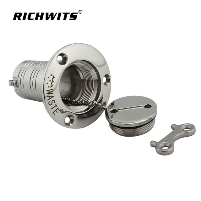 Marine hardware deck filler with key stainless steel 316