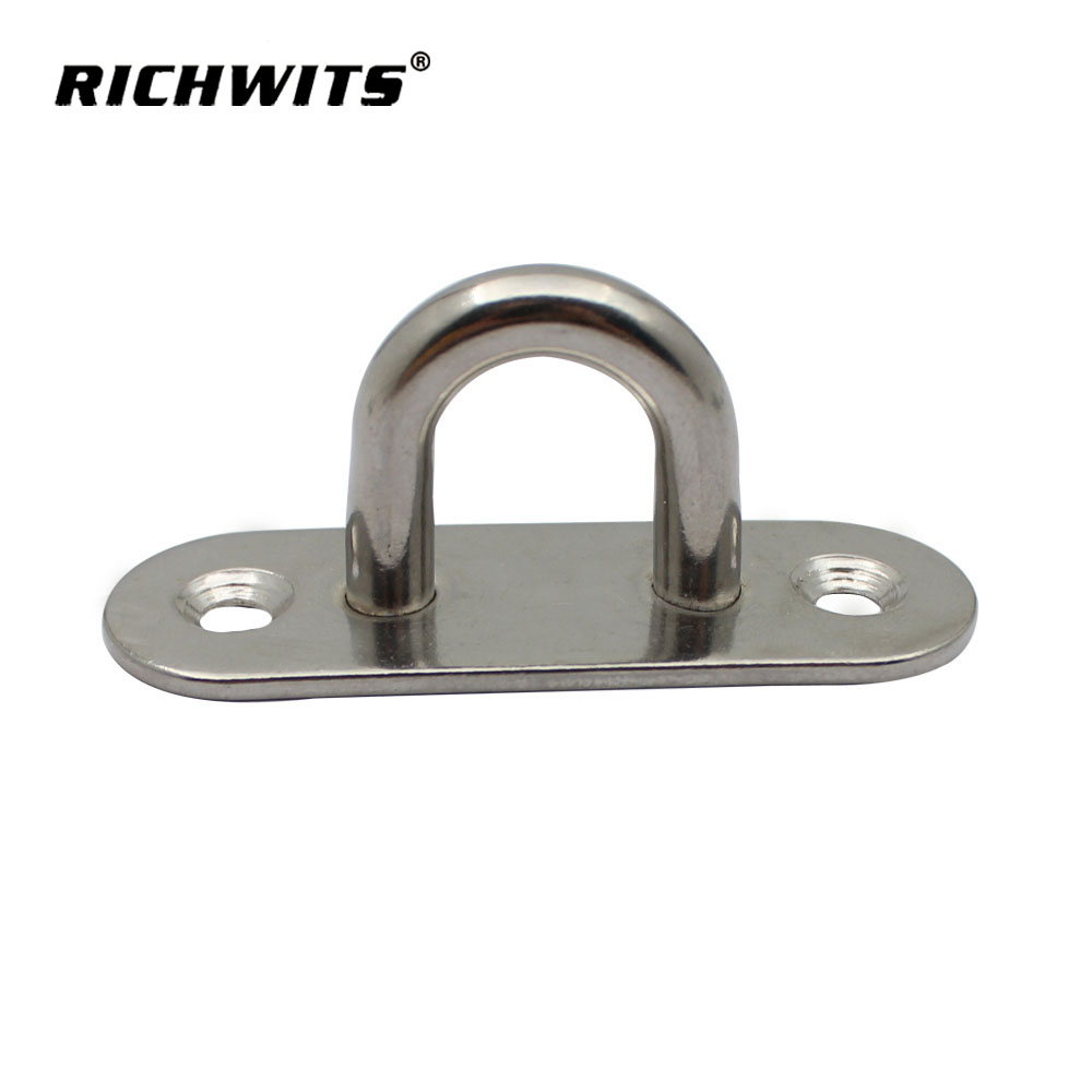 Stainless Steel Oblong Pad Eye Oval Eye Plat Ceiling Hook Ring Hooks Strip Type Eye Plate Wall Mount Hanging Hardware