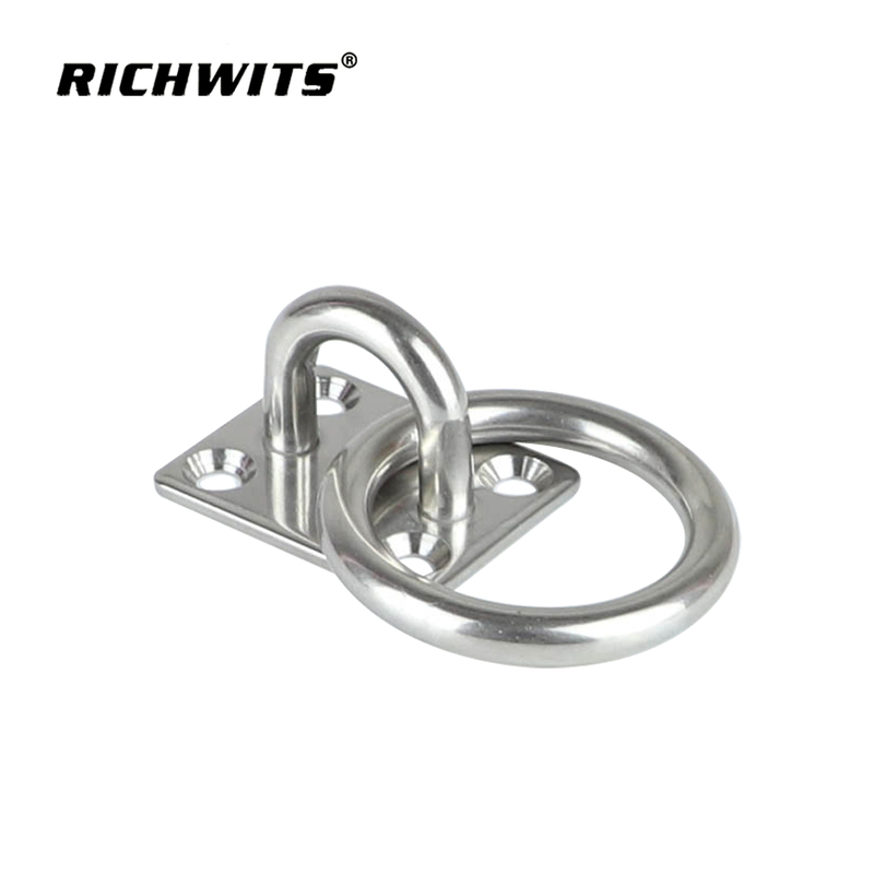 Hardware Square-shaped Eye Pad Stainless Steel Mooring Rings Eye Plate 5/6/8mm