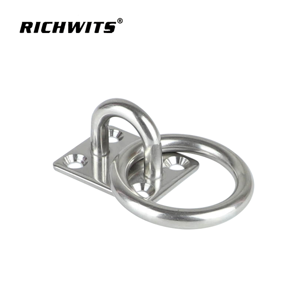 Hardware Square-shaped Eye Pad Stainless Steel Mooring Rings Eye Plate 5/6/8mm