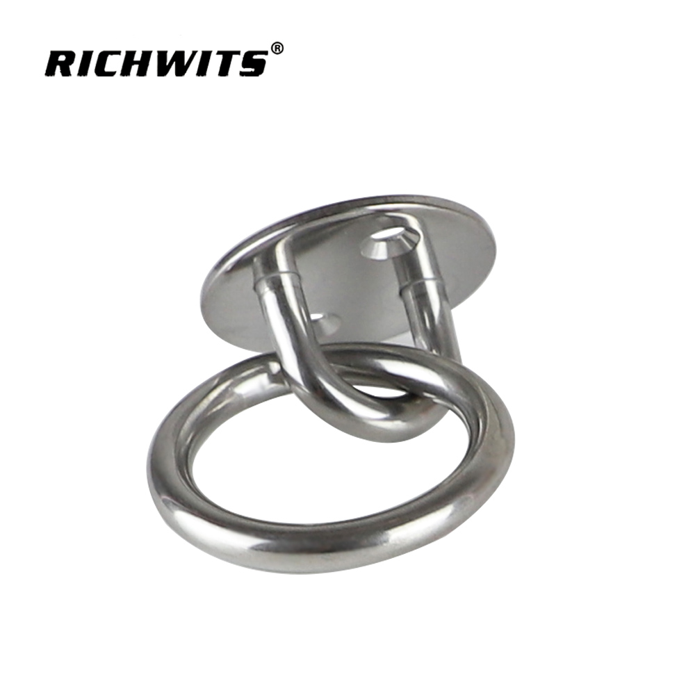 Rigging Hardware Stainless Steel Marine Grade Hardware Wall Mounted Welded Ring Round Pad Eye Plate with Ring