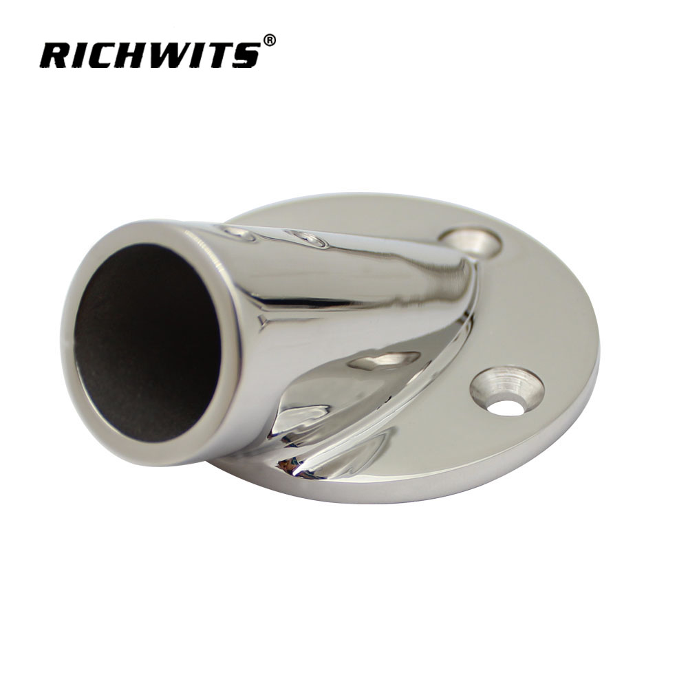  Marine Hardware Accessories 30 Degree Round Rail Base 316 Stainless Steel 
