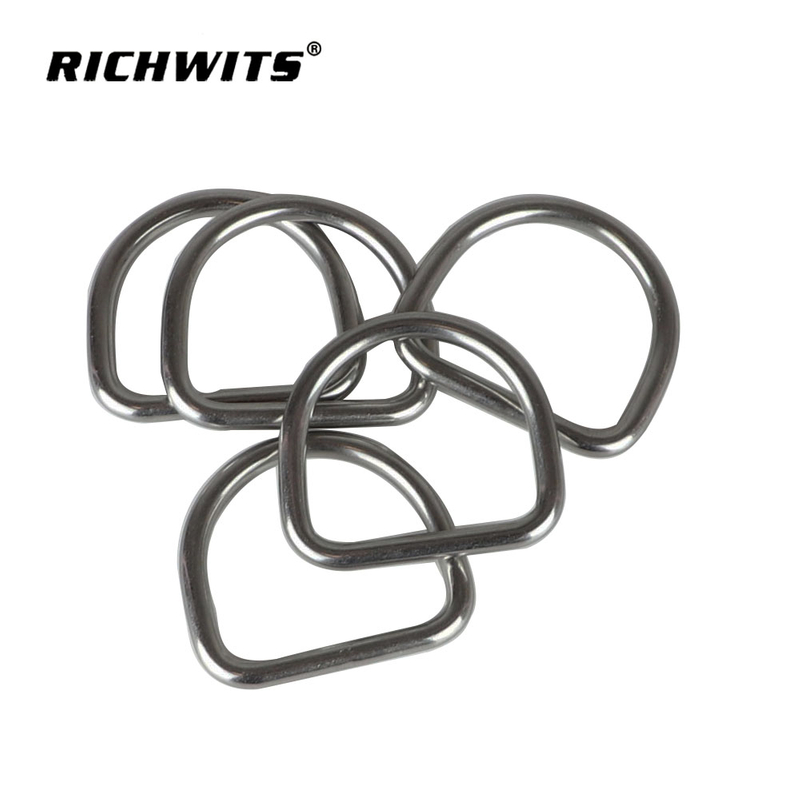 Stainless Steel Webbing Bag D Ring Metal Luggage Ring Buckle Welded Tie Down D Ring