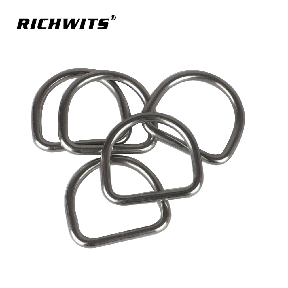 Stainless Steel Webbing Bag D Ring Metal Luggage Ring Buckle Welded Tie Down D Ring