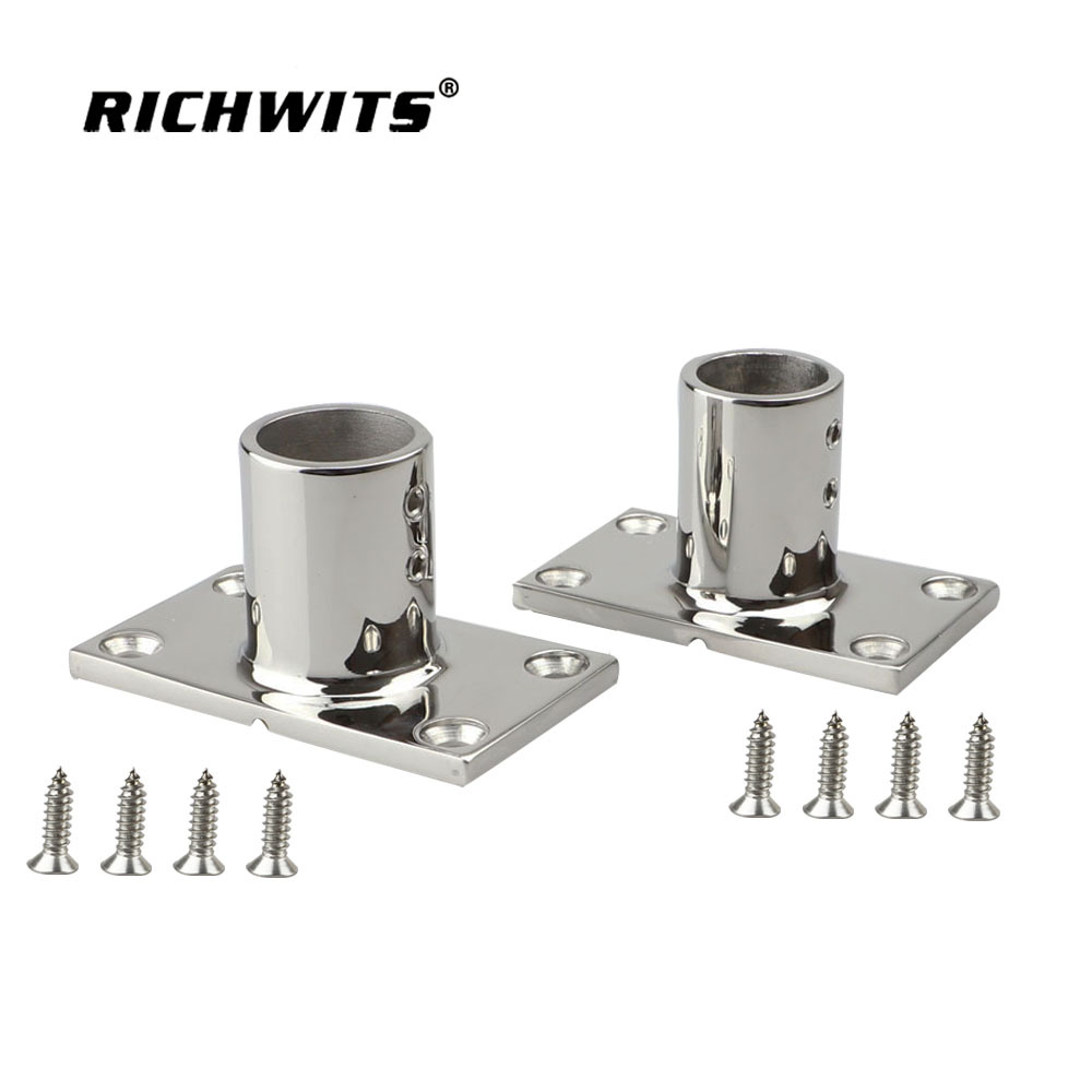  Marine Hardware Accessories Stainless Steel 316 90 Degree Rectangular Rail Base for Boat Yacht 