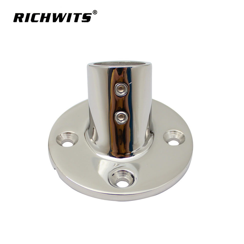  Marine Hardware Accessories 60 Degree Round Rail Base 316 Stainless Steel 