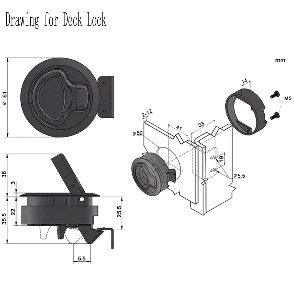 plastic marine latch boat hardware 