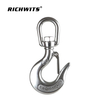 Factory AISI304 Stainless Steel Swivel Eye Slip Hook With Safety Latch Lifting Hoisting Crane Chain Hook