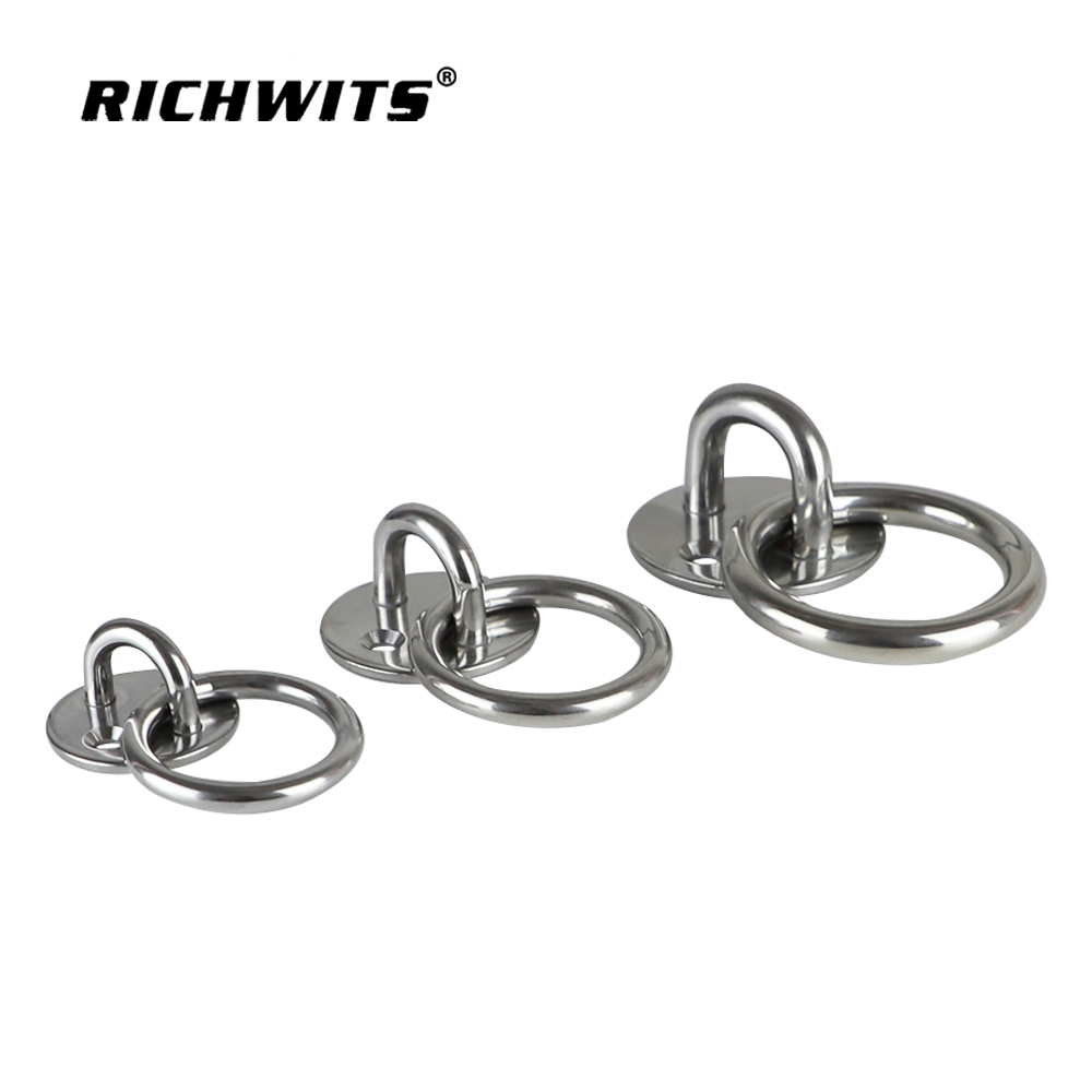 Rigging Hardware Stainless Steel Marine Grade Hardware Wall Mounted Welded Ring Round Pad Eye Plate with Ring