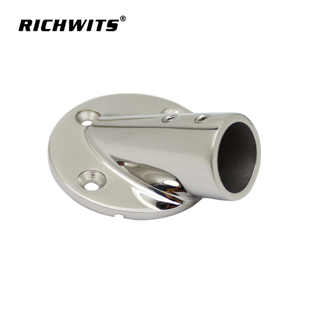  Marine Hardware Accessories 30 Degree Round Rail Base 316 Stainless Steel 