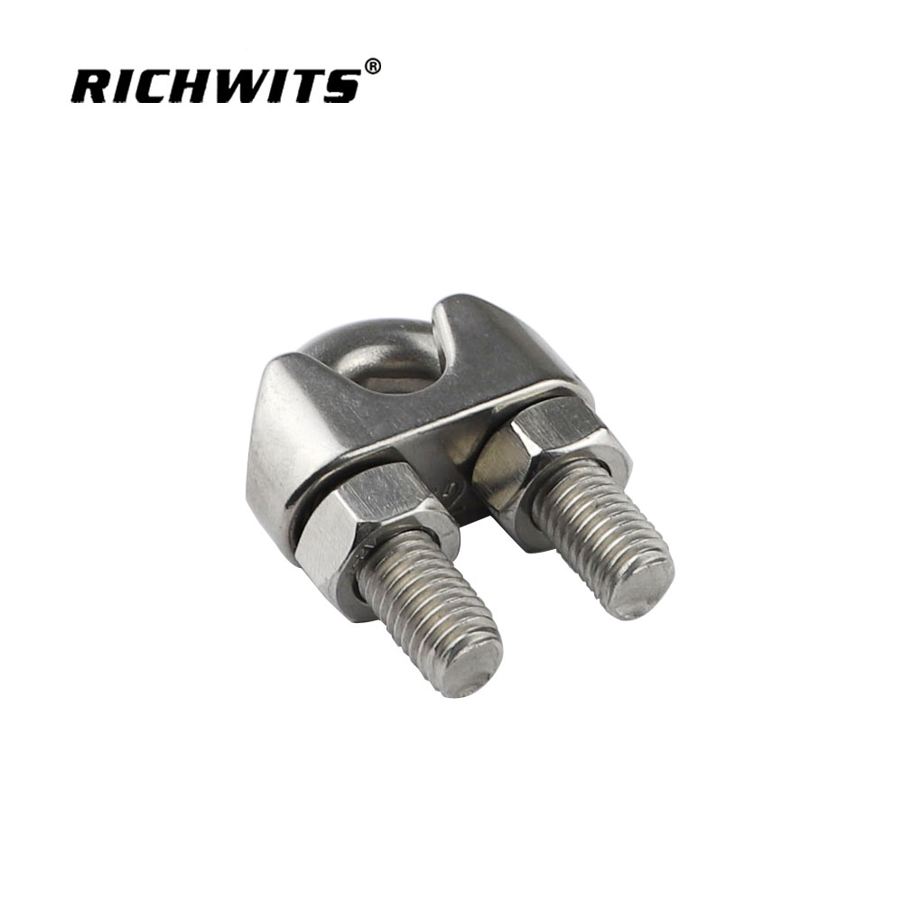 Stainless Steel 304/316 Wire Rope Cross Clip Din741 Wire Rope Saddle Clamp Wire Cable Clamp