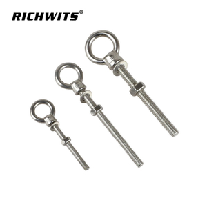 Manufacturers 316 Stainless Steel Lifting Long Shank Eye Bolts with Washer and Nut