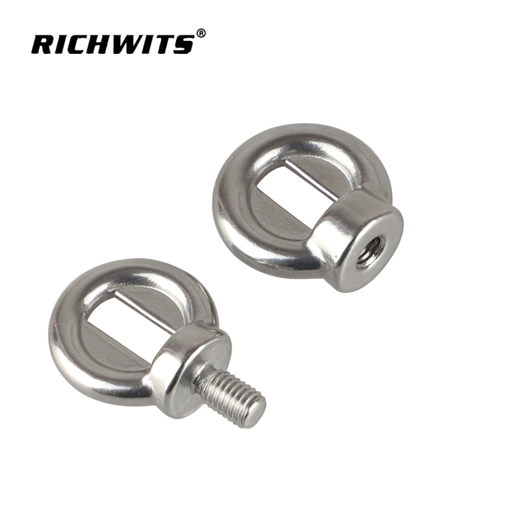 304 Stainless Steel Marine Lifting Eye Screw Hook Ring Loop Hole Open Eye Bolt and Screw