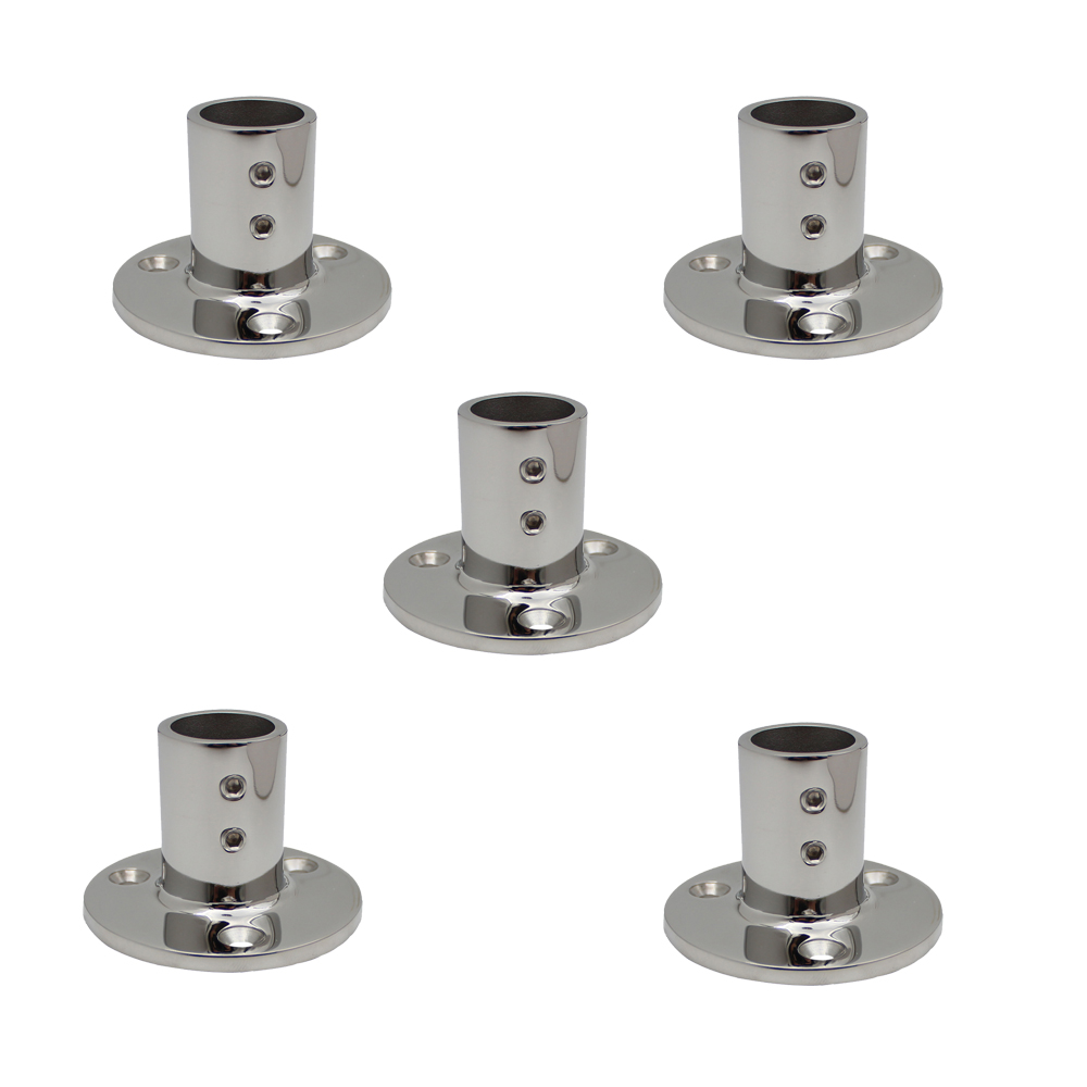  316 Stainless Steel Marine Hardware 90 Degree Round Rail Base for Ship Yacht