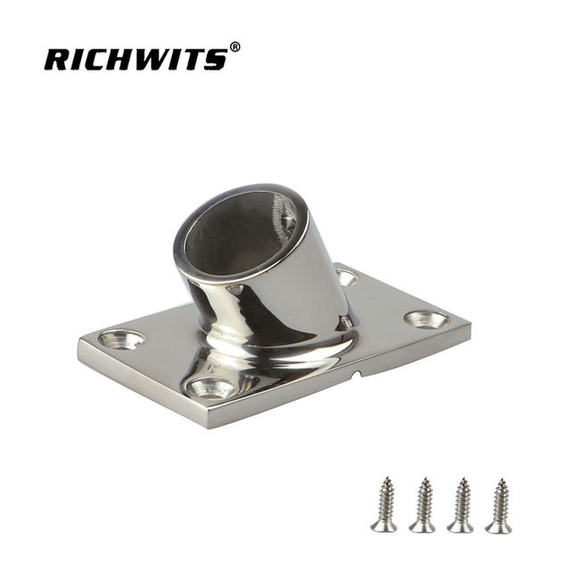  Stainless Steel 316 Marine Hardware Accessories 60 Degree Rectangular Rail Base 
