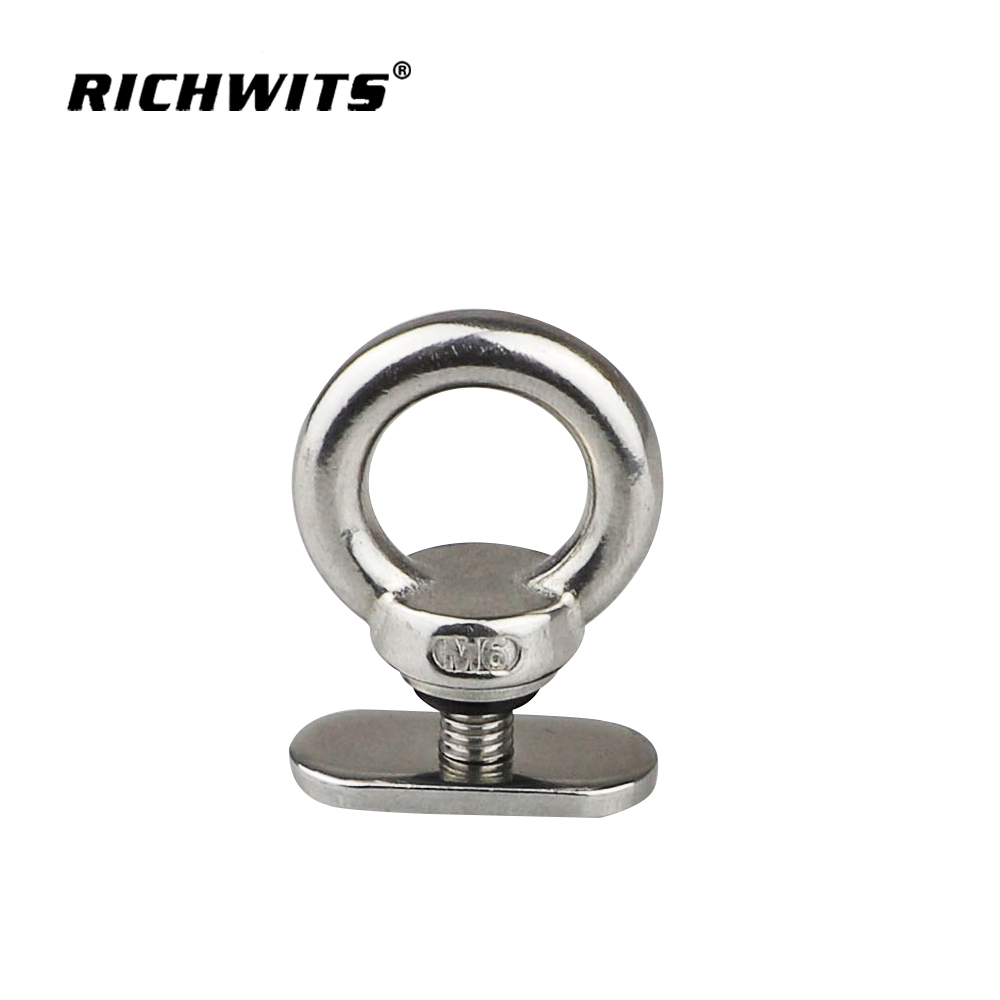 Rigging Hardware Screw Eye Hook Stainless Steel 316 Eye Screw Whit Plate
