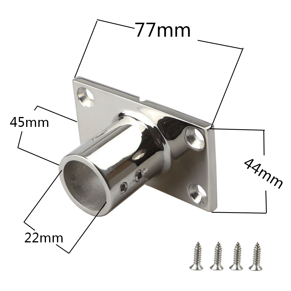  Marine Hardware Accessories Stainless Steel 316 90 Degree Rectangular Rail Base for Boat Yacht 