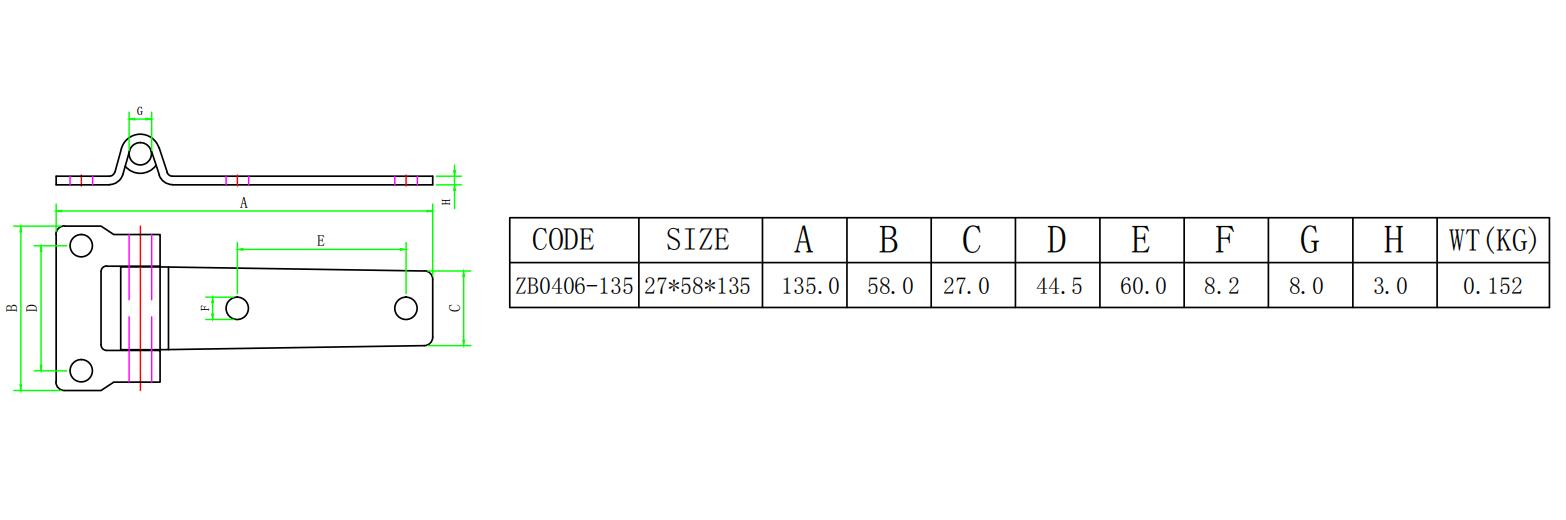 ZB0406集装箱合页-尺寸图