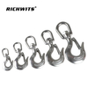 Factory AISI304 Stainless Steel Swivel Eye Slip Hook With Safety Latch Lifting Hoisting Crane Chain Hook