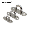 Stainless Steel Oblong Pad Eye Oval Eye Plat Ceiling Hook Ring Hooks Strip Type Eye Plate Wall Mount Hanging Hardware