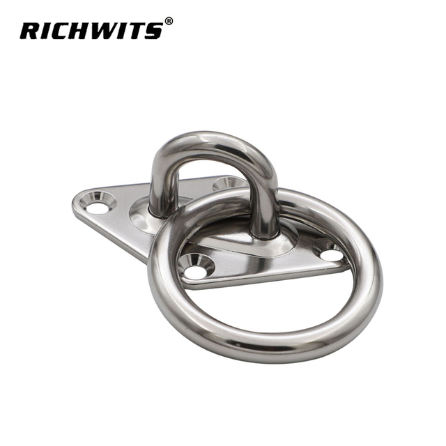 Yacht Boat Parts Accessories Marine Grade Stainless Steel Diamond Pad Eye with Ring