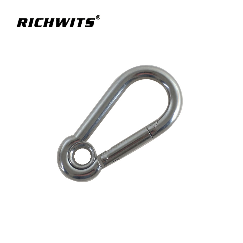 Hardware Accessories 316/304 Stainless Steel Carabiner Hook with Eyelet