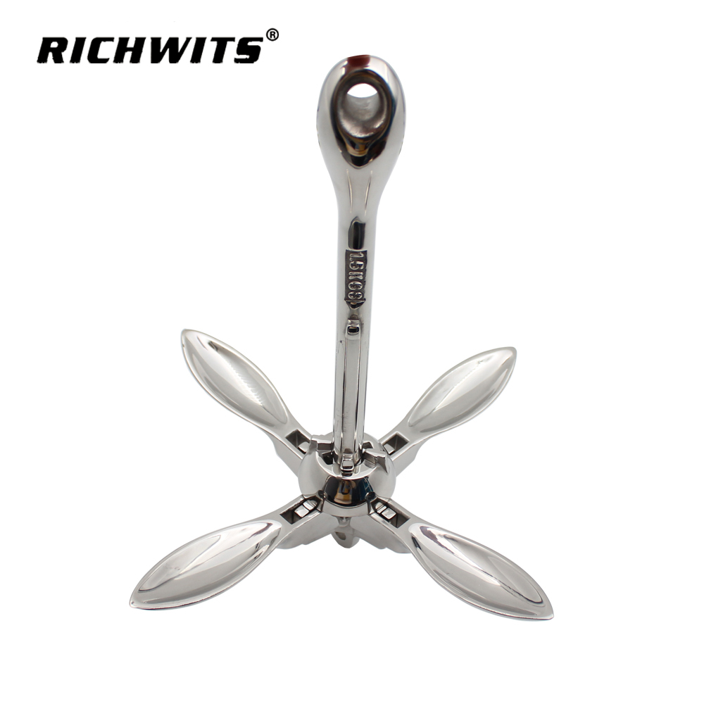 Marine Marine Stainless Steel 316 Sea Anchor Grapnel Folding Anchors Kit for Small Boats