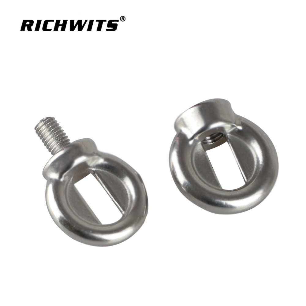 304 Stainless Steel Marine Lifting Eye Screw Hook Ring Loop Hole Open Eye Bolt and Screw