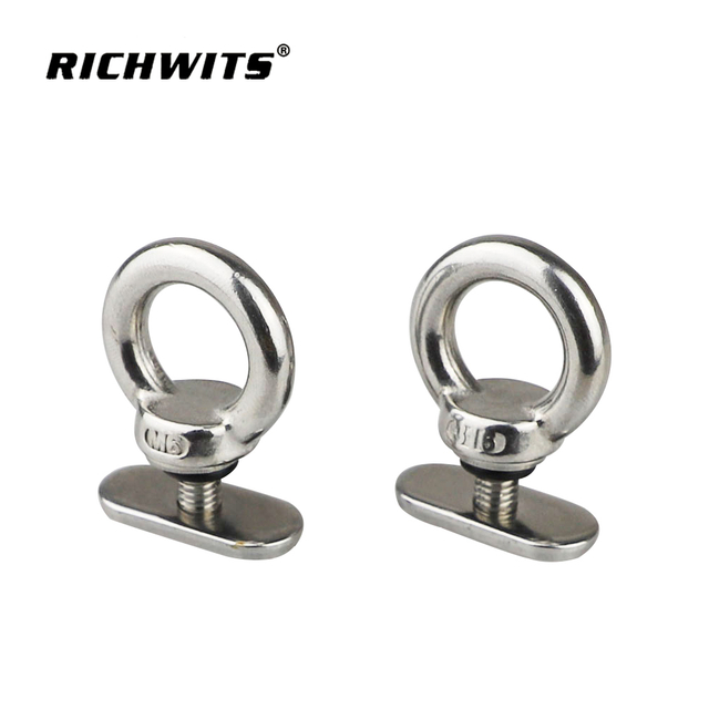 Rigging Hardware Screw Eye Hook Stainless Steel 316 Eye Screw Whit Plate