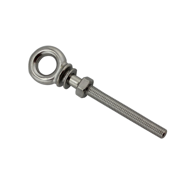 HX Long Thread Lifting Screw Eye Bolt Rigging Hardware Eye Bolts and Nut Lock Stainless Steel 316
