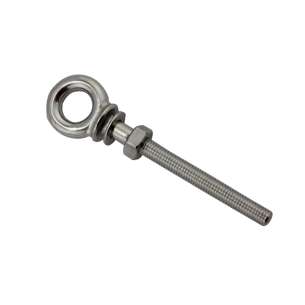 HX Long Thread Lifting Screw Eye Bolt Rigging Hardware Eye Bolts and Nut Lock Stainless Steel 316