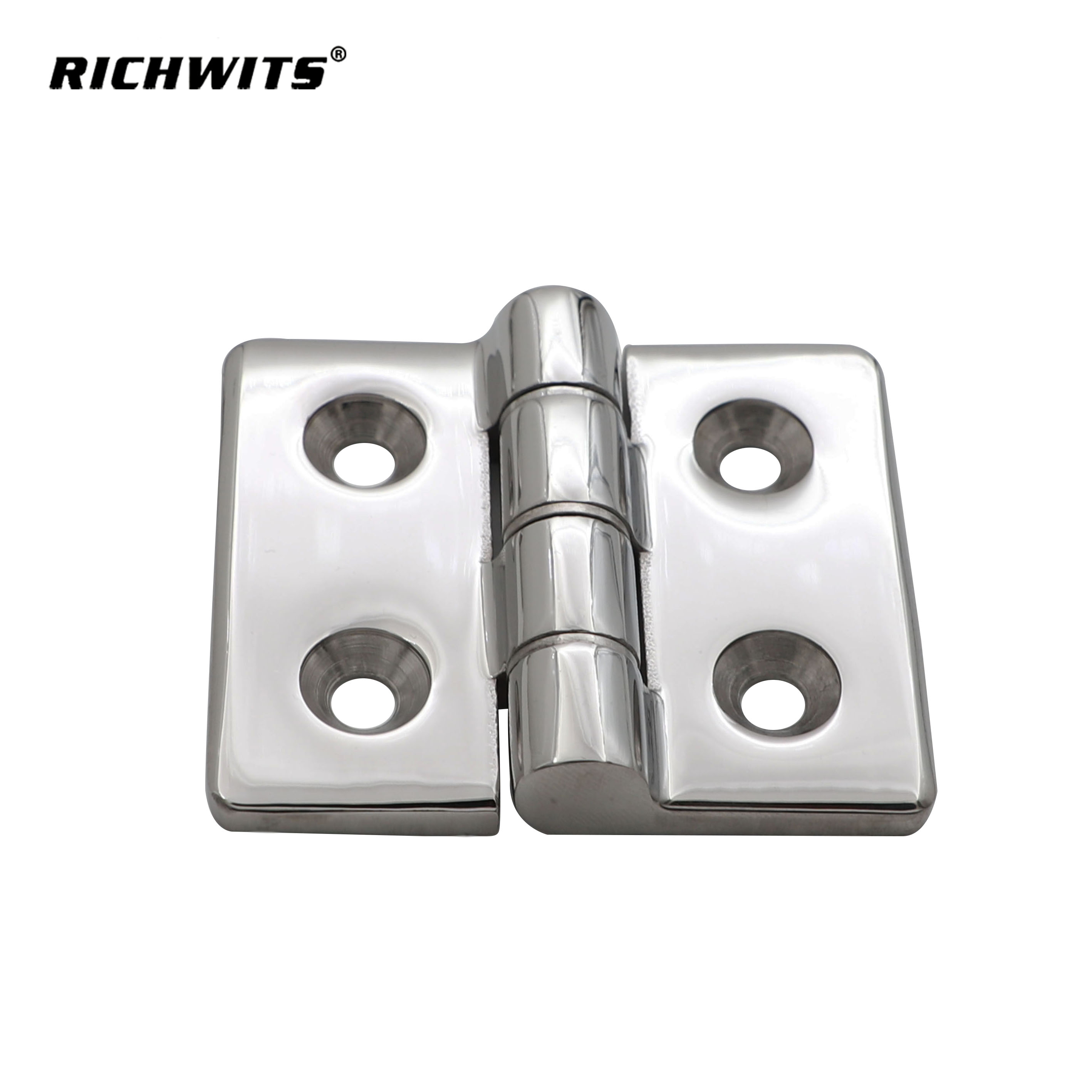 Mirror-Polished Stainless Steel 304 Steel Pad Round Four Hole Hinge