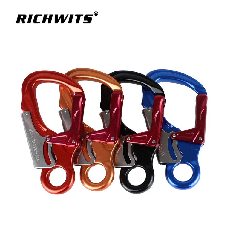Metal Outdoor 7075D Automatichook Aviation Aluminum Rock Climbing Small-mesh Hook Fixing Device Carabiner Hook73*140