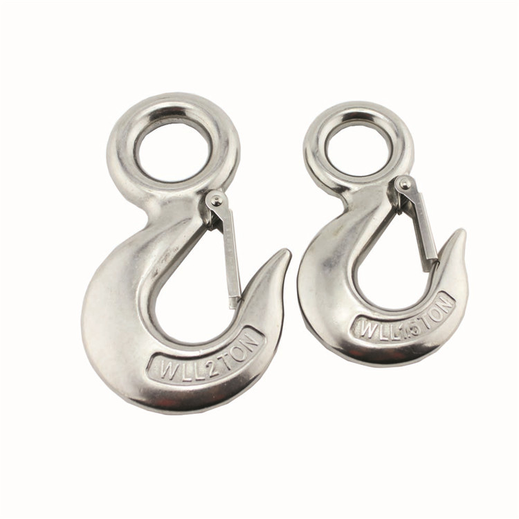 Stainless Steel Wall Heavy Duty Crane Hook Safety Latch Block Hook